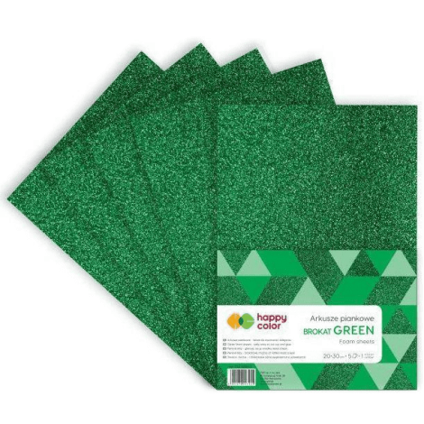 Arkusze piankowe Happy Color Brokat Zielone A4/5
